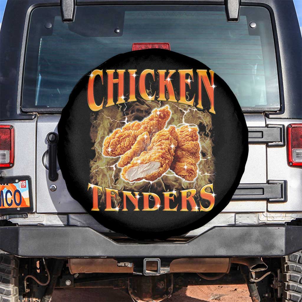 Funny Chicken Tenders Spare Tire Cover Funny Foodie Vintage 90s Bootleg Rap