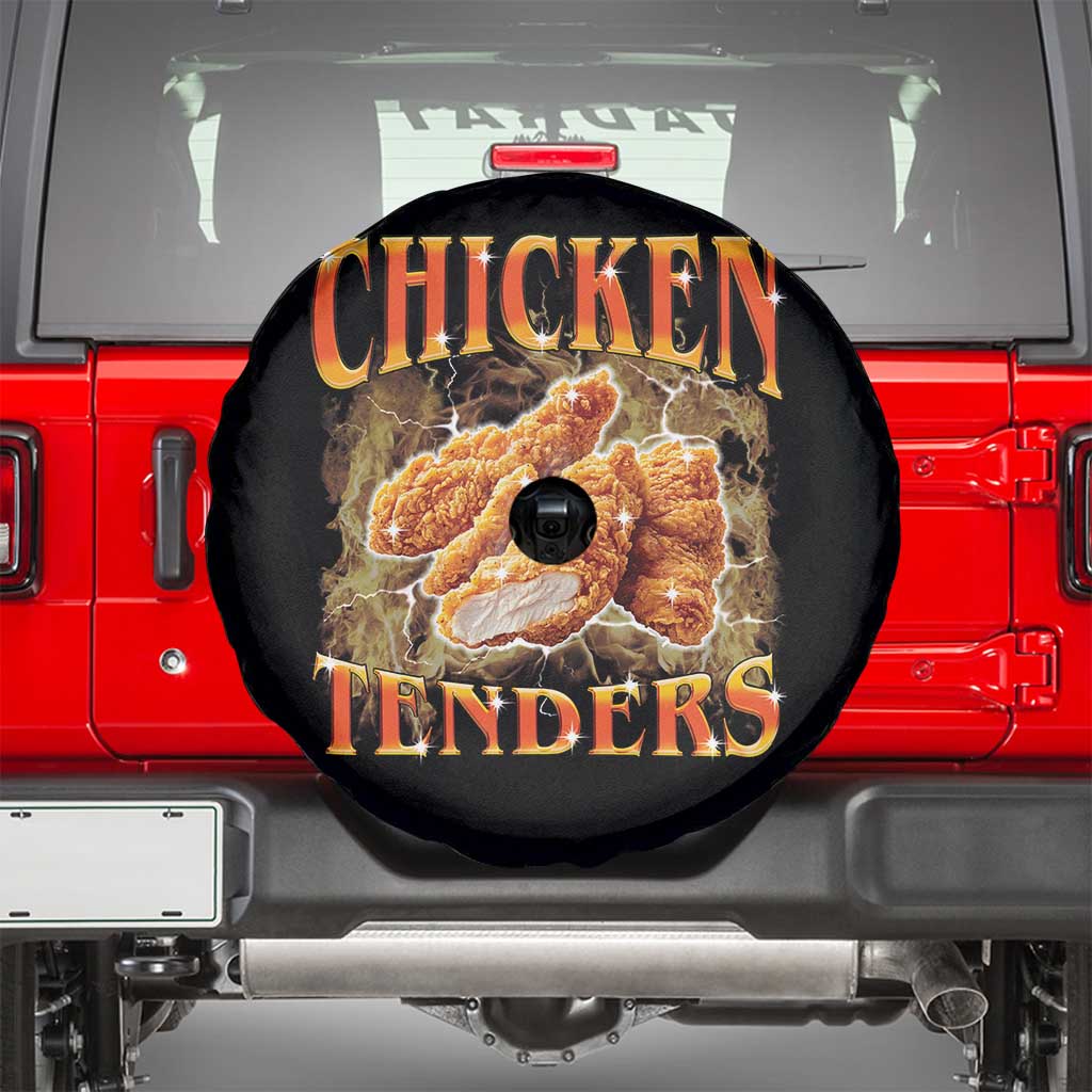 Funny Chicken Tenders Spare Tire Cover Funny Foodie Vintage 90s Bootleg Rap
