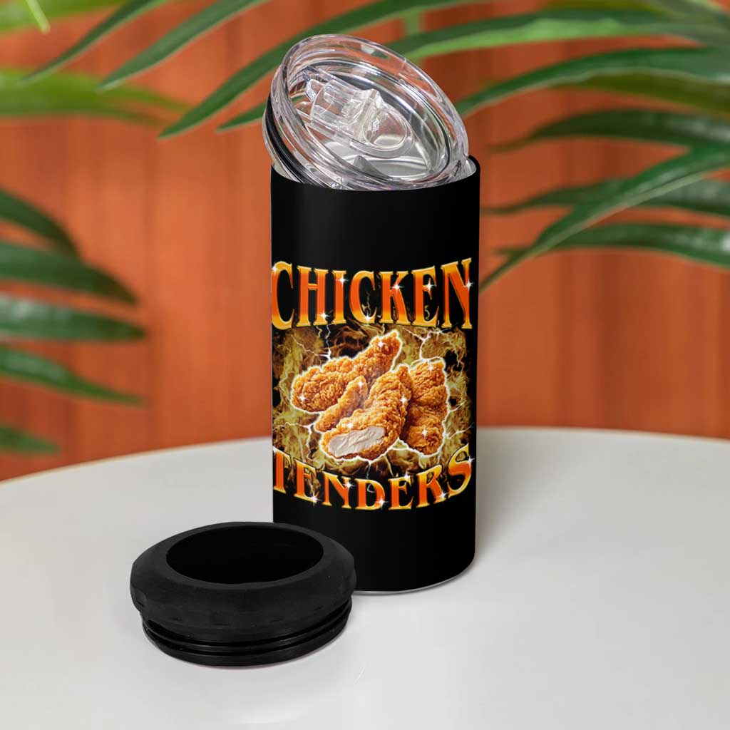 Funny Chicken Tenders 4 in 1 Can Cooler Tumbler Funny Foodie Vintage 90s Bootleg Rap