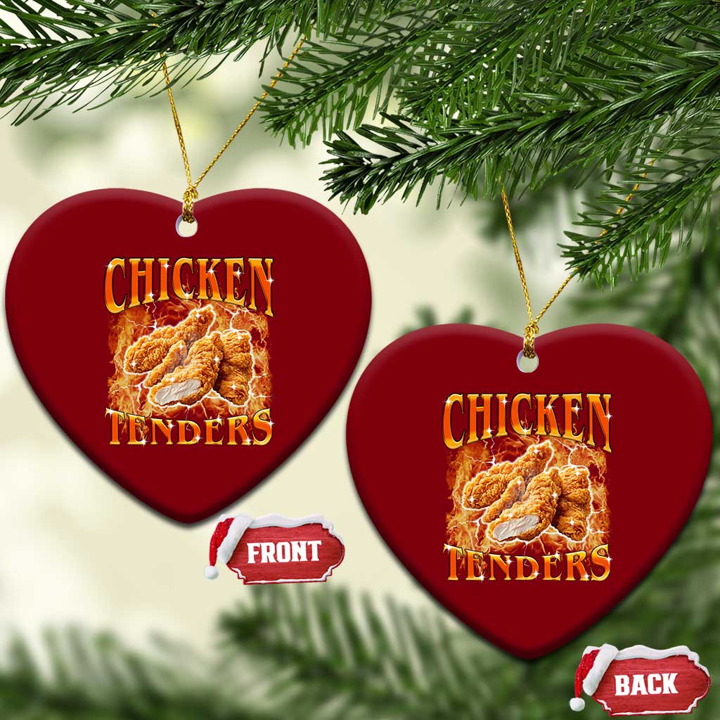 Funny Chicken Tenders Ceramic Ornament Funny Foodie Vintage 90s Bootleg Rap