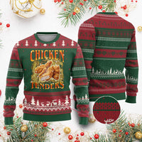 Funny Chicken Tenders Ugly Christmas Sweater Funny Foodie Vintage 90s Bootleg Rap