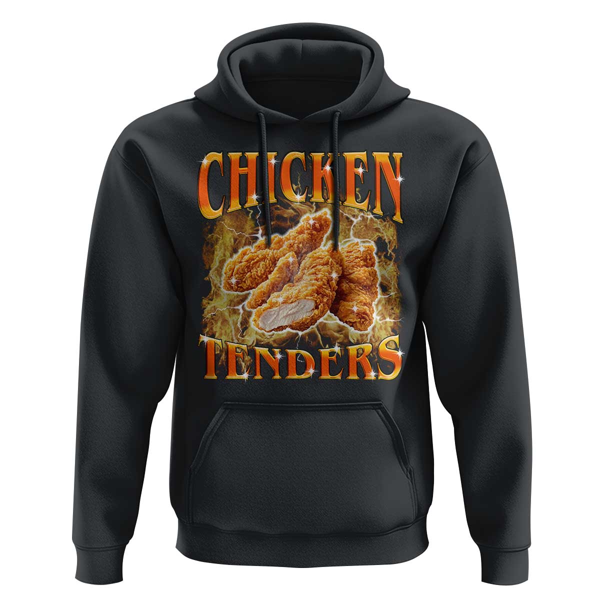 Funny Chicken Tenders Hoodie Funny Foodie Vintage 90s Bootleg Rap