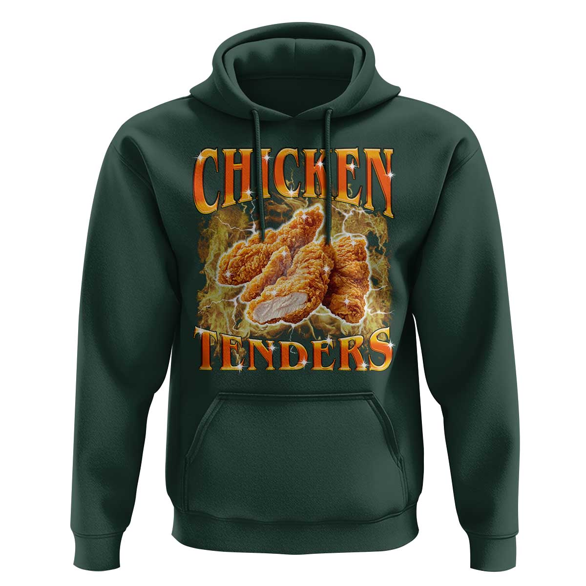 Funny Chicken Tenders Hoodie Funny Foodie Vintage 90s Bootleg Rap