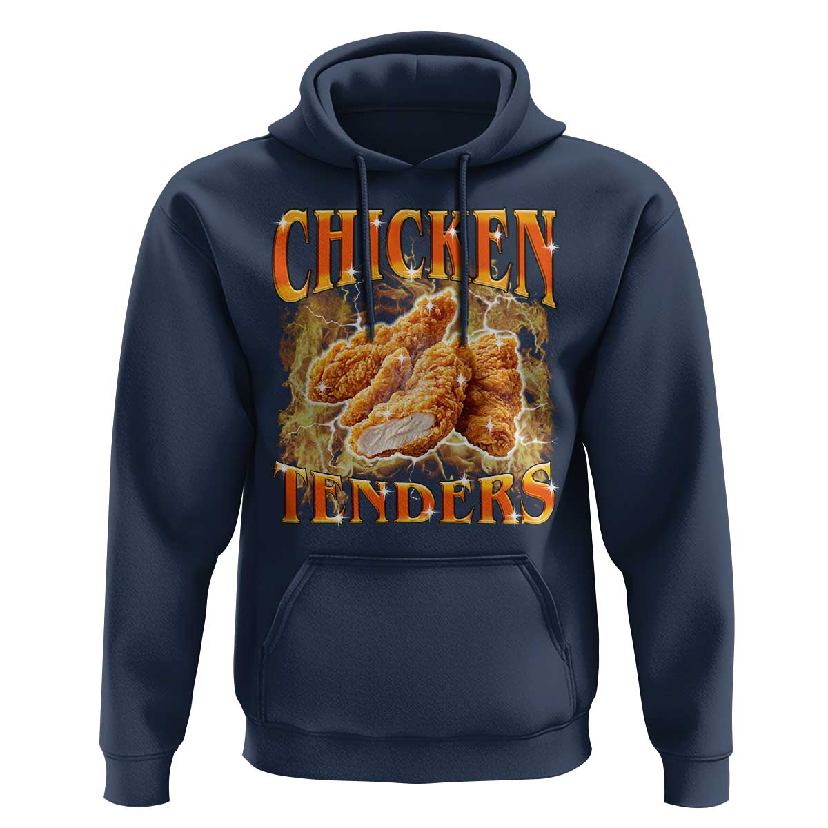 Funny Chicken Tenders Hoodie Funny Foodie Vintage 90s Bootleg Rap