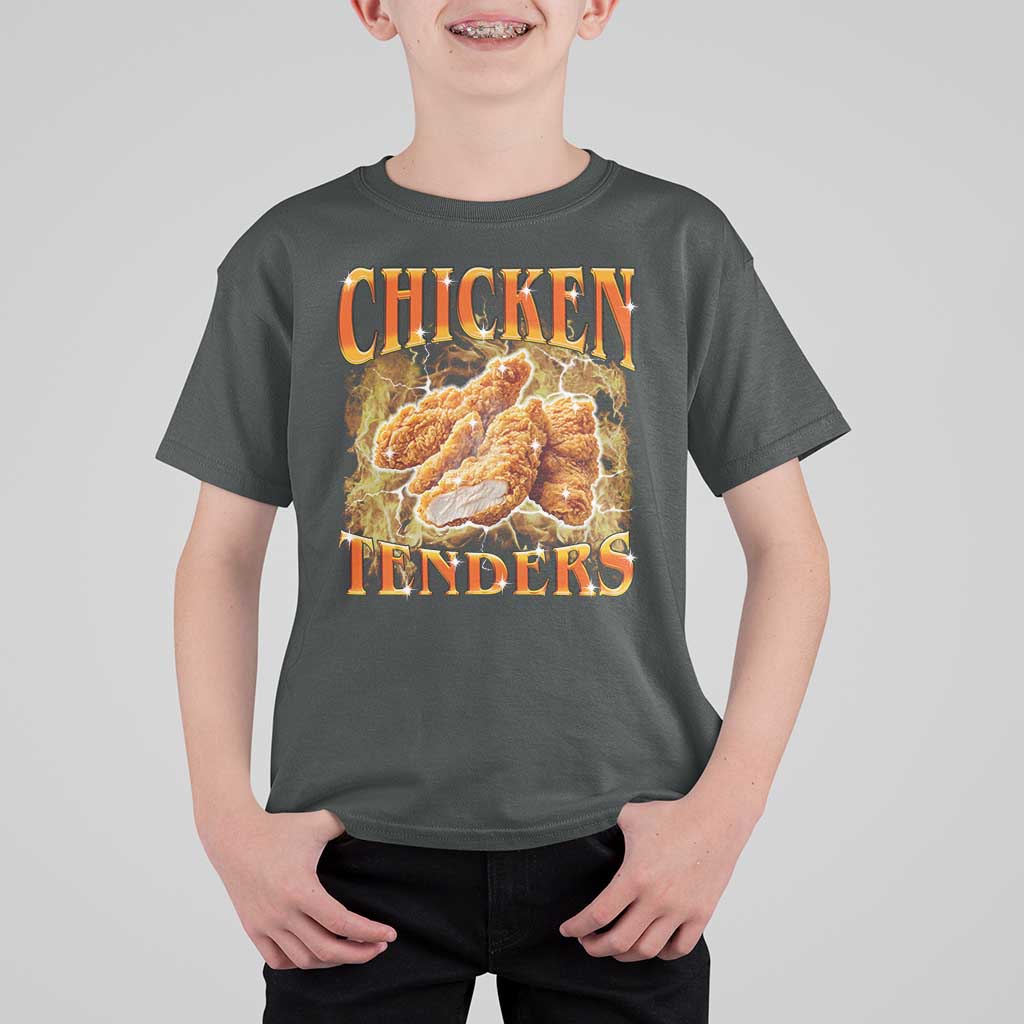 Funny Chicken Tenders T Shirt For Kid Funny Foodie Vintage 90s Bootleg Rap