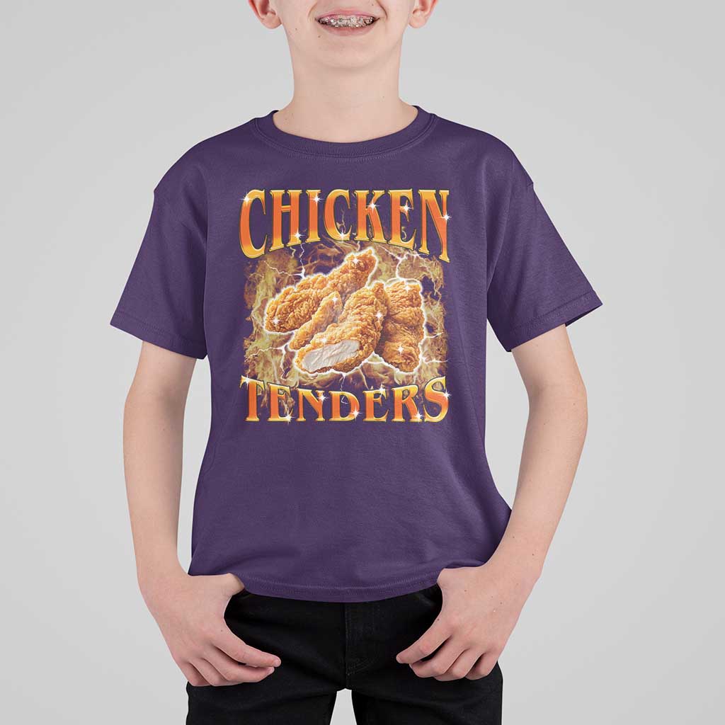 Funny Chicken Tenders T Shirt For Kid Funny Foodie Vintage 90s Bootleg Rap