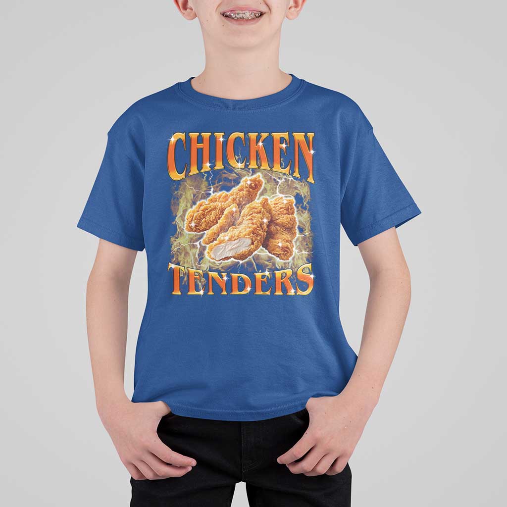 Funny Chicken Tenders T Shirt For Kid Funny Foodie Vintage 90s Bootleg Rap