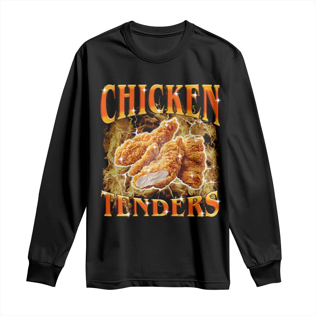 Funny Chicken Tenders Long Sleeve Shirt Funny Foodie Vintage 90s Bootleg Rap
