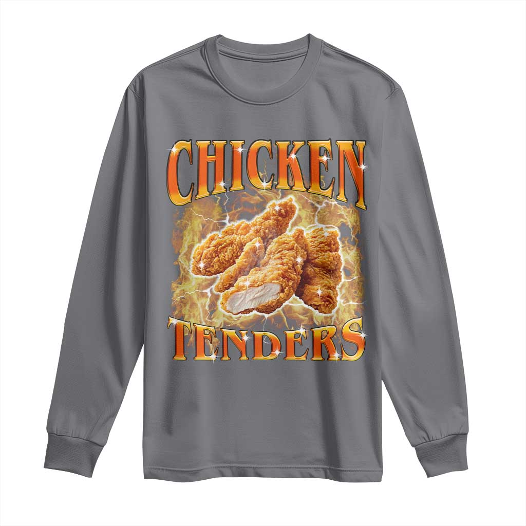 Funny Chicken Tenders Long Sleeve Shirt Funny Foodie Vintage 90s Bootleg Rap