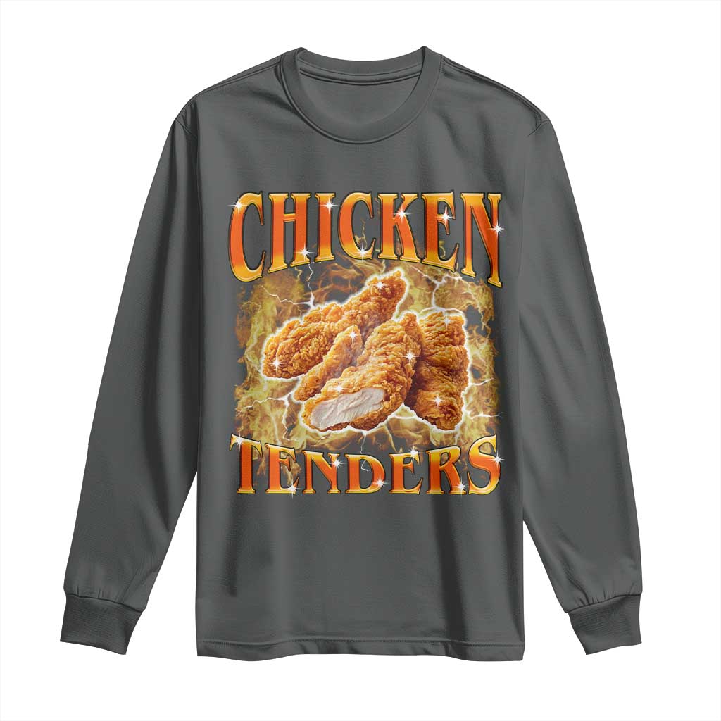 Funny Chicken Tenders Long Sleeve Shirt Funny Foodie Vintage 90s Bootleg Rap