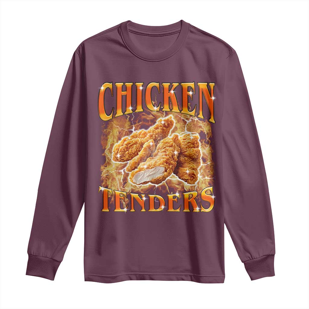 Funny Chicken Tenders Long Sleeve Shirt Funny Foodie Vintage 90s Bootleg Rap