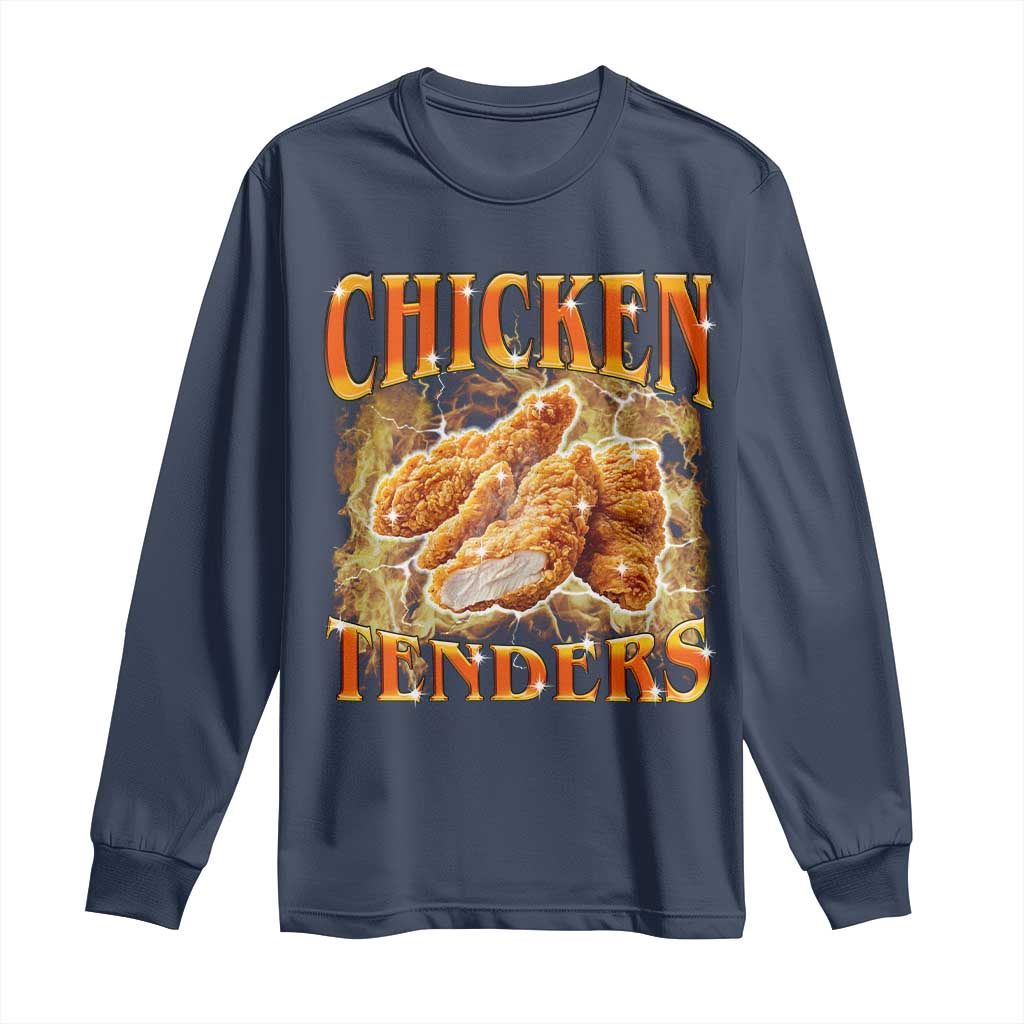 Funny Chicken Tenders Long Sleeve Shirt Funny Foodie Vintage 90s Bootleg Rap