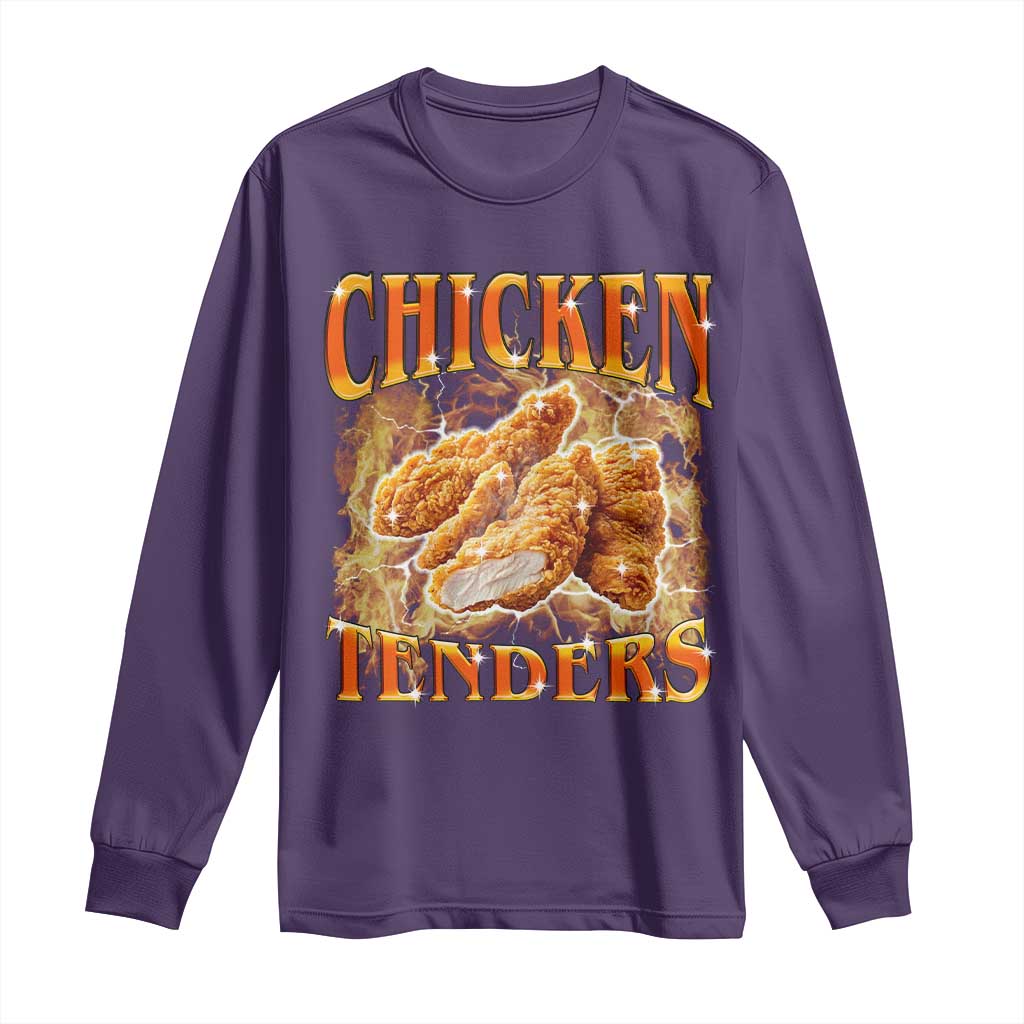 Funny Chicken Tenders Long Sleeve Shirt Funny Foodie Vintage 90s Bootleg Rap