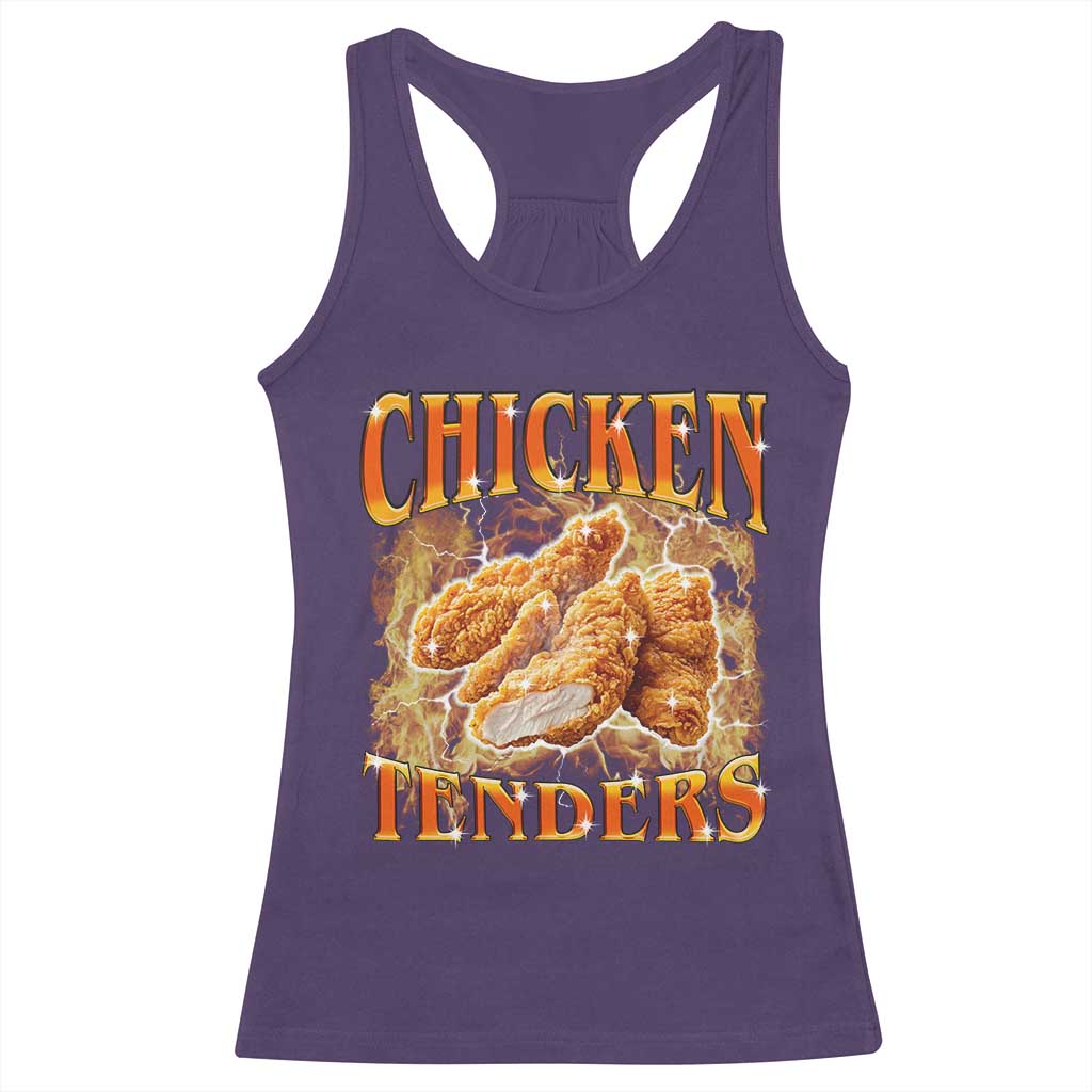 Funny Chicken Tenders Racerback Tank Top Funny Foodie Vintage 90s Bootleg Rap