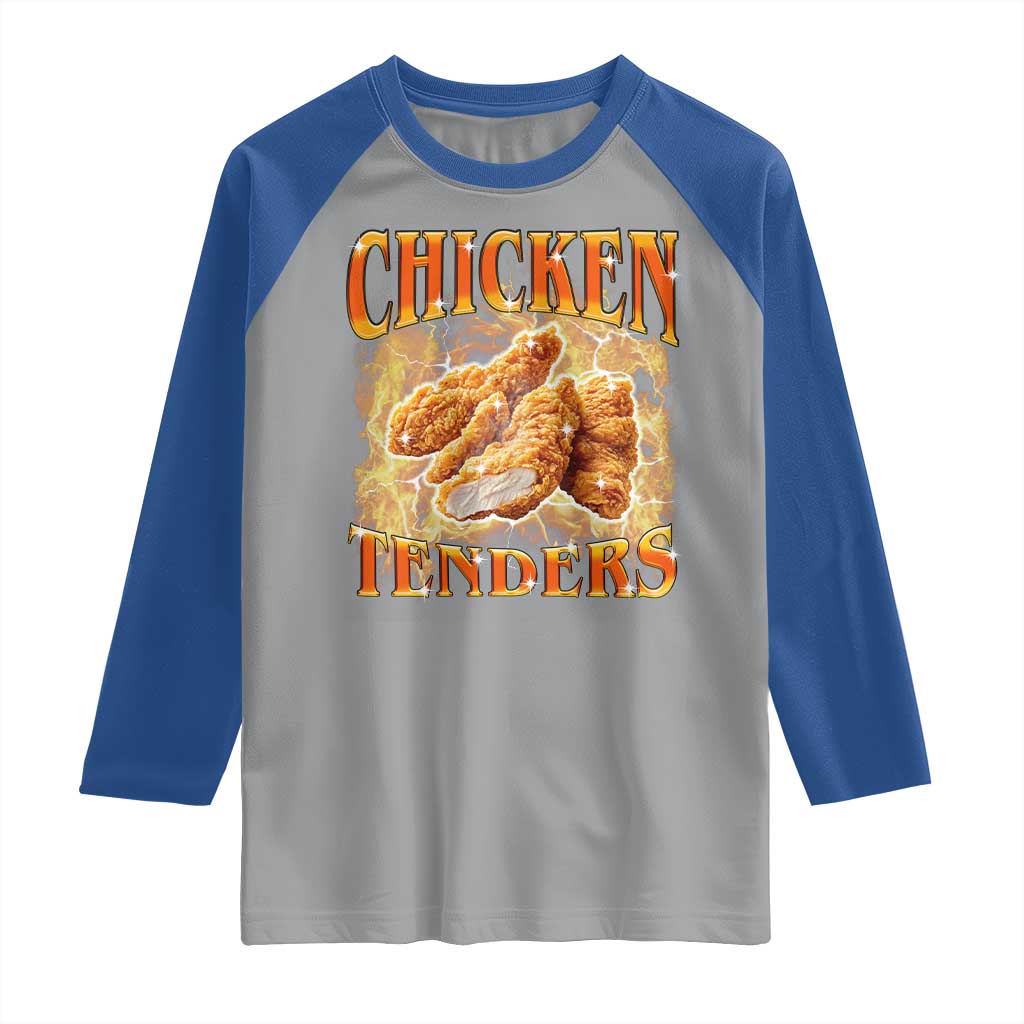 Funny Chicken Tenders Raglan Shirt Funny Foodie Vintage 90s Bootleg Rap