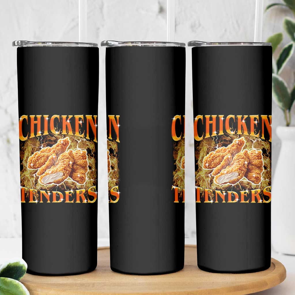Funny Chicken Tenders Skinny Tumbler Funny Foodie Vintage 90s Bootleg Rap