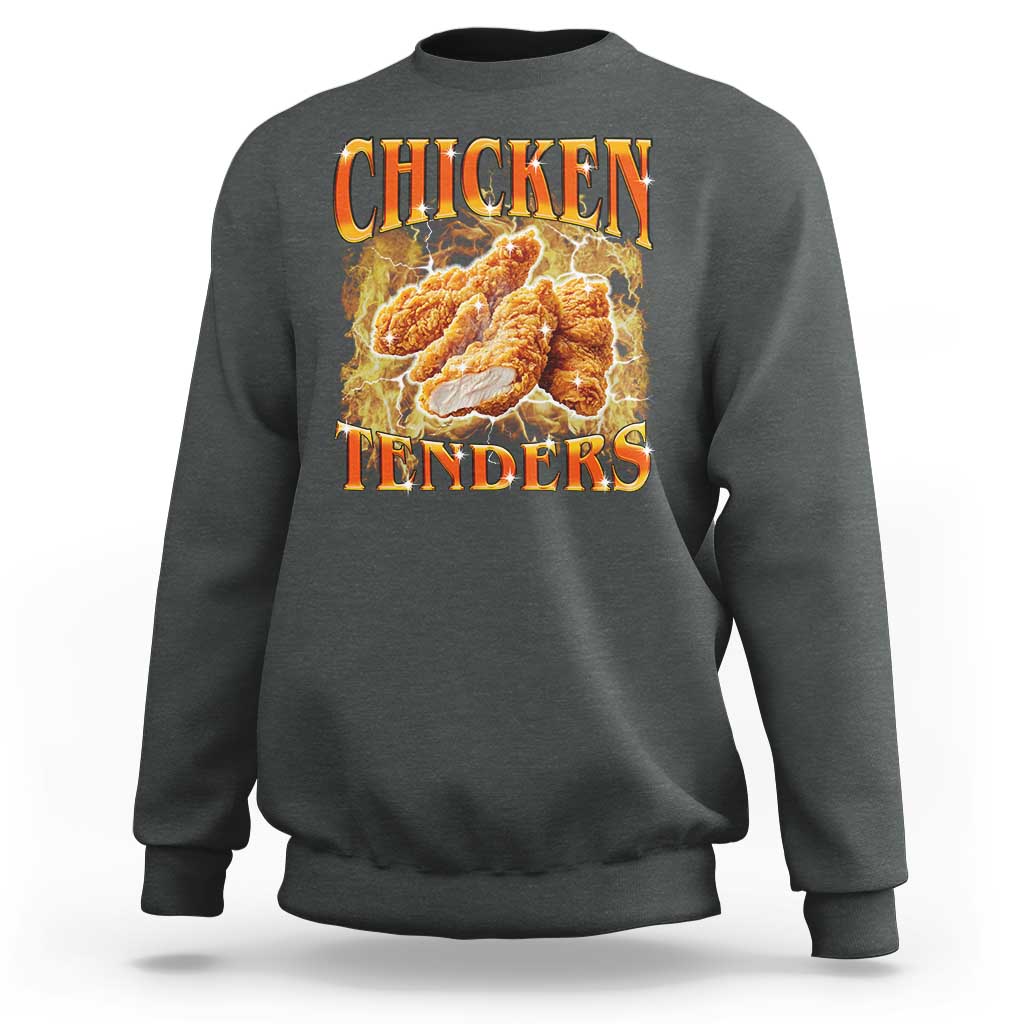Funny Chicken Tenders Sweatshirt Funny Foodie Vintage 90s Bootleg Rap