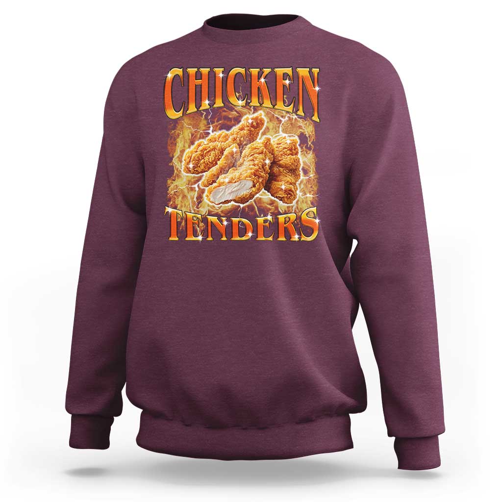 Funny Chicken Tenders Sweatshirt Funny Foodie Vintage 90s Bootleg Rap