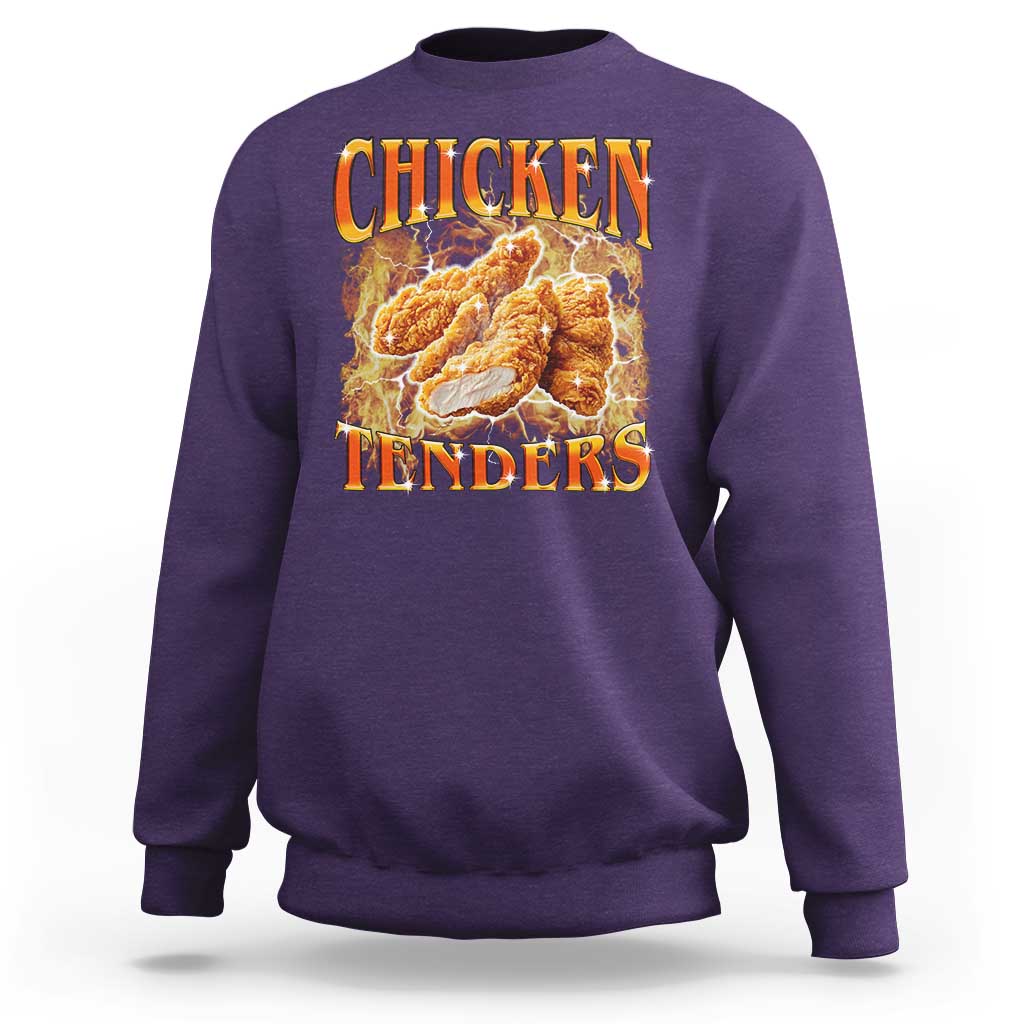 Funny Chicken Tenders Sweatshirt Funny Foodie Vintage 90s Bootleg Rap