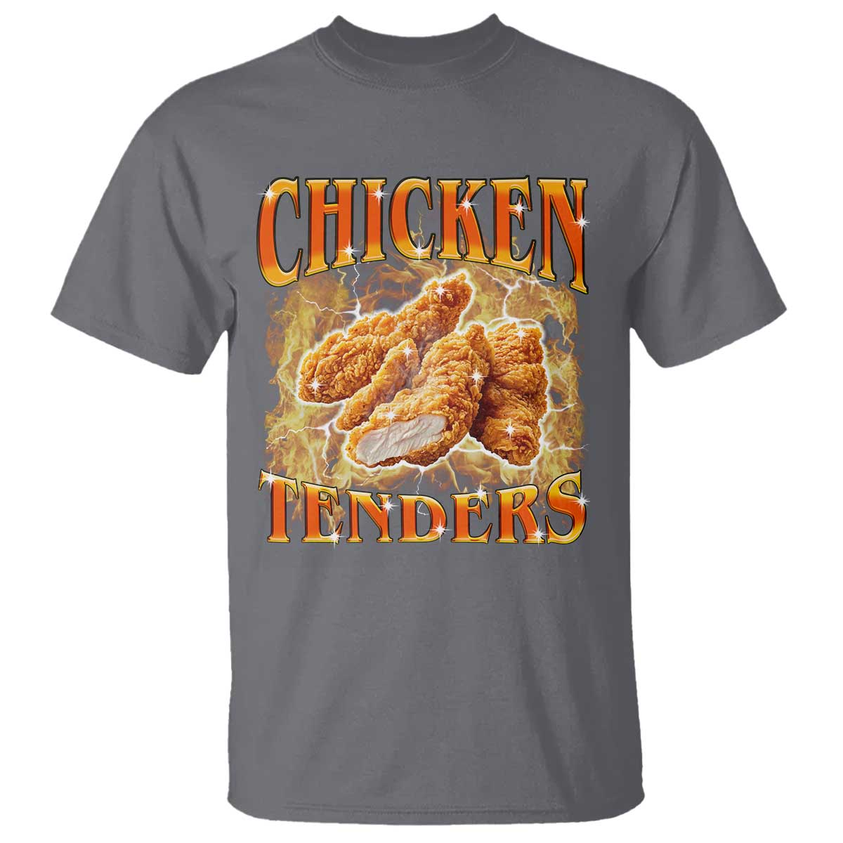 Funny Chicken Tenders T Shirt Funny Foodie Vintage 90s Bootleg Rap