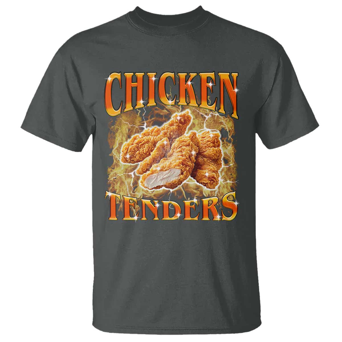 Funny Chicken Tenders T Shirt Funny Foodie Vintage 90s Bootleg Rap