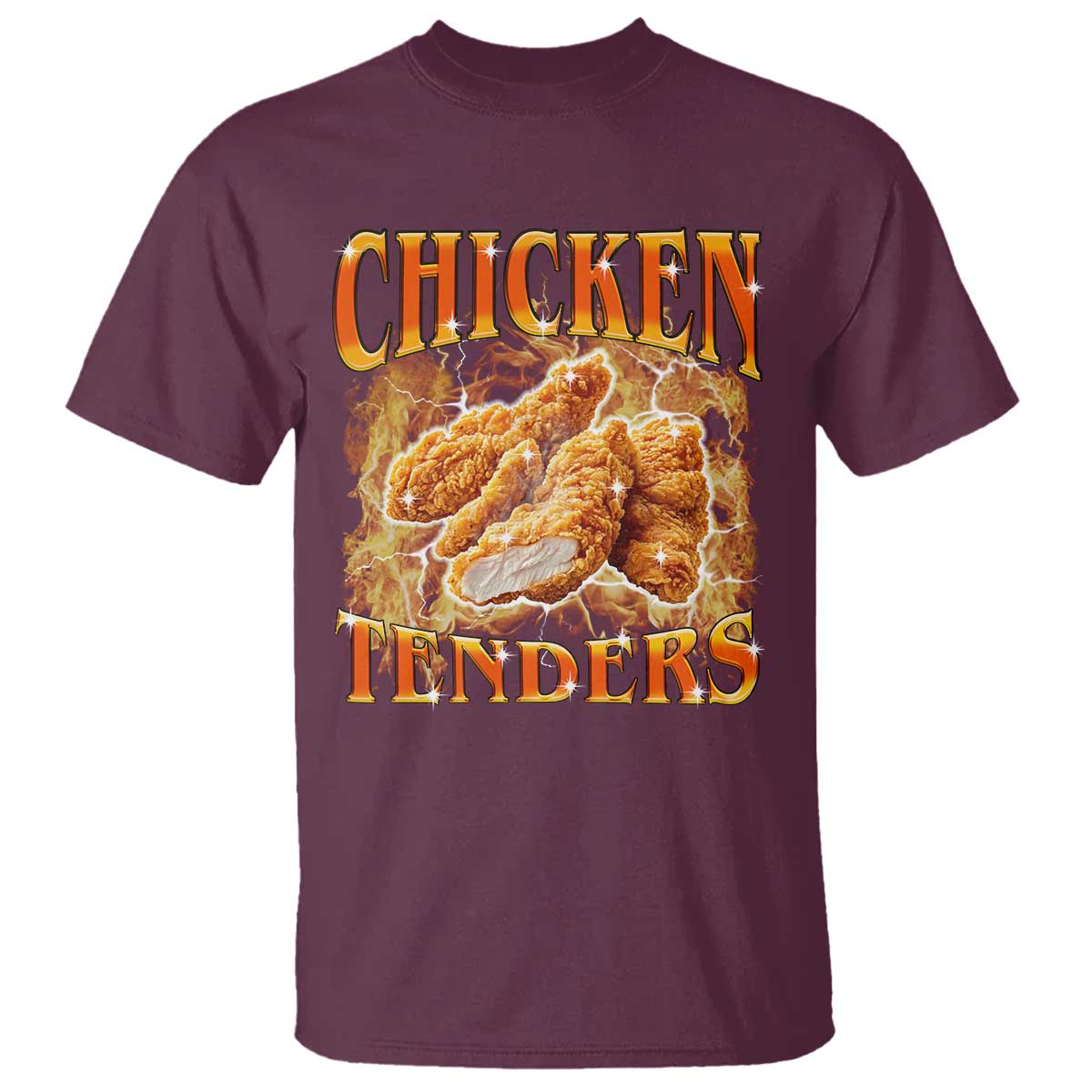 Funny Chicken Tenders T Shirt Funny Foodie Vintage 90s Bootleg Rap