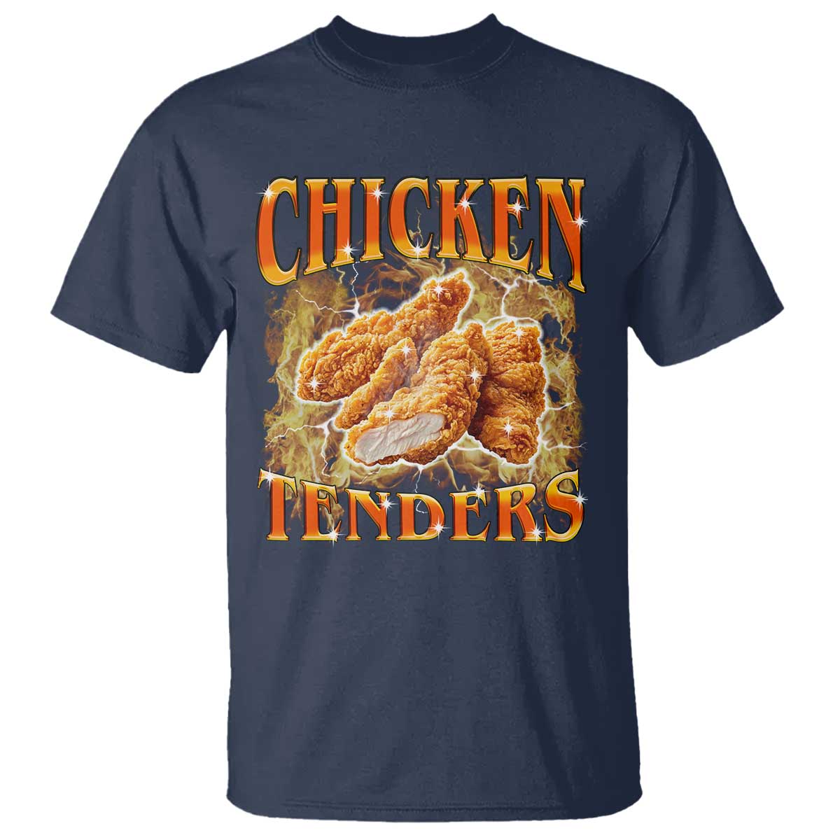 Funny Chicken Tenders T Shirt Funny Foodie Vintage 90s Bootleg Rap