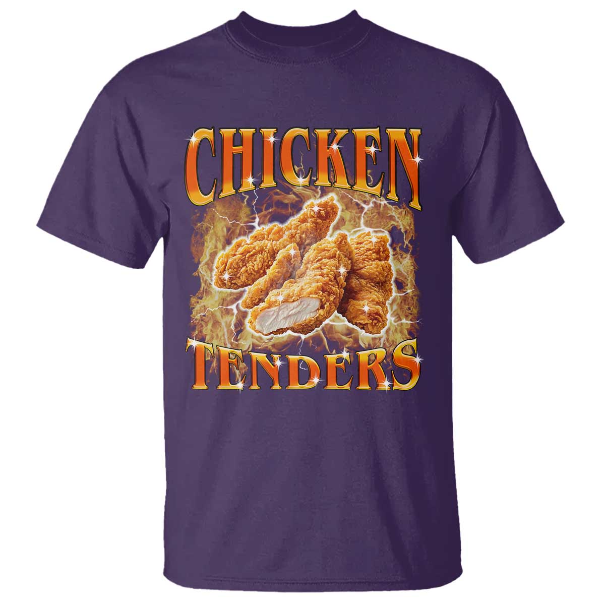 Funny Chicken Tenders T Shirt Funny Foodie Vintage 90s Bootleg Rap