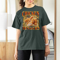 Funny Chicken Tenders T Shirt For Women Funny Foodie Vintage 90s Bootleg Rap