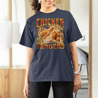 Funny Chicken Tenders T Shirt For Women Funny Foodie Vintage 90s Bootleg Rap