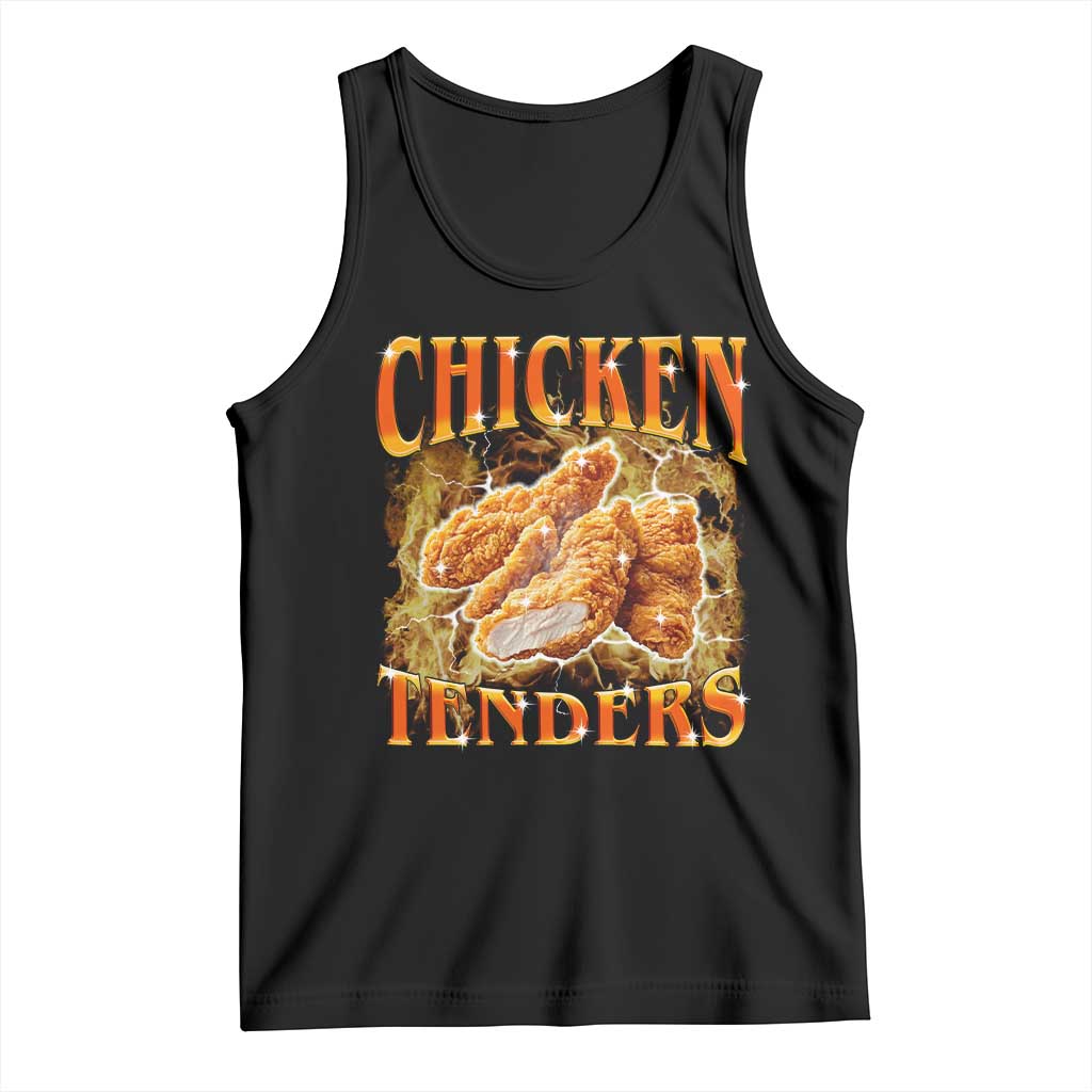 Funny Chicken Tenders Tank Top Funny Foodie Vintage 90s Bootleg Rap