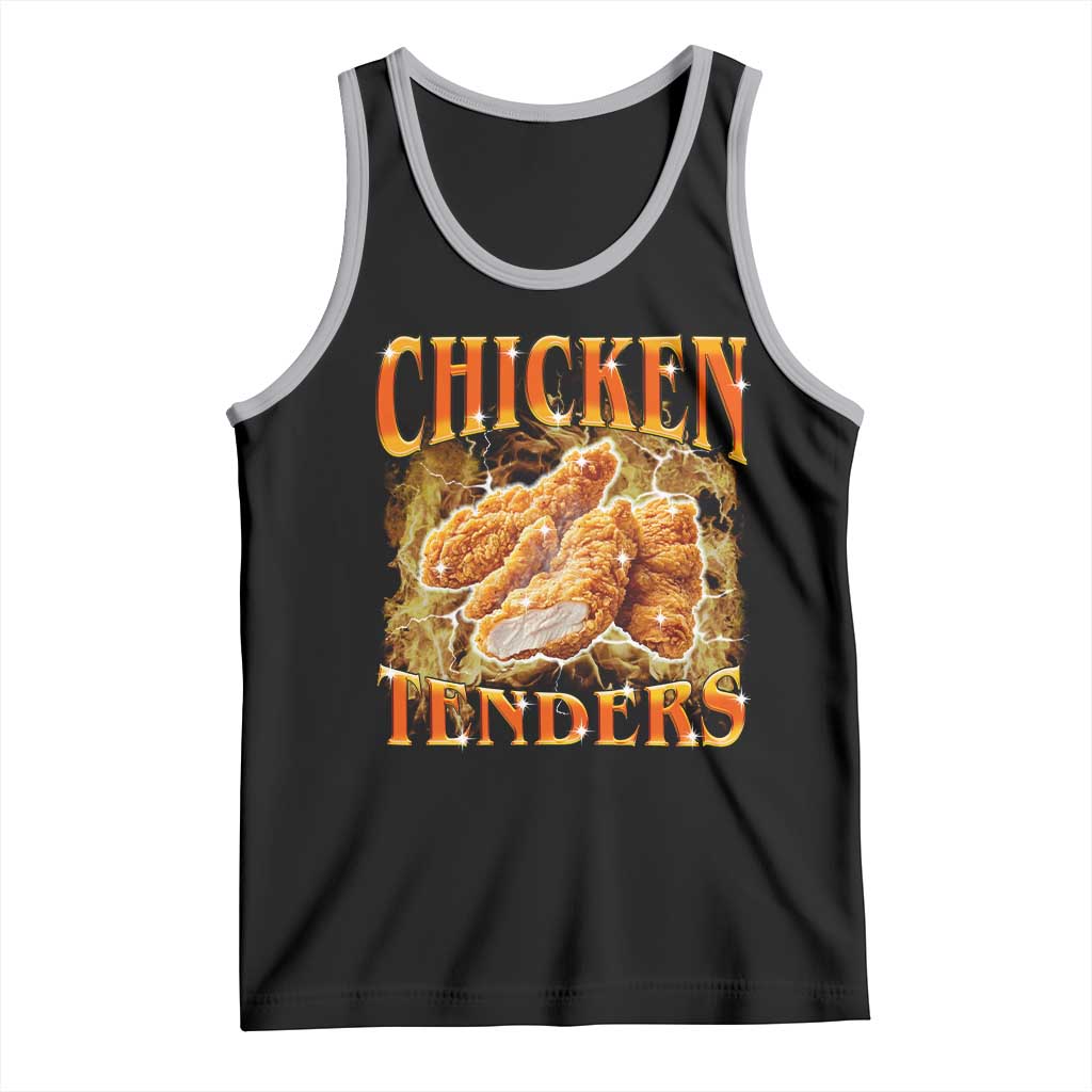 Funny Chicken Tenders Tank Top Funny Foodie Vintage 90s Bootleg Rap