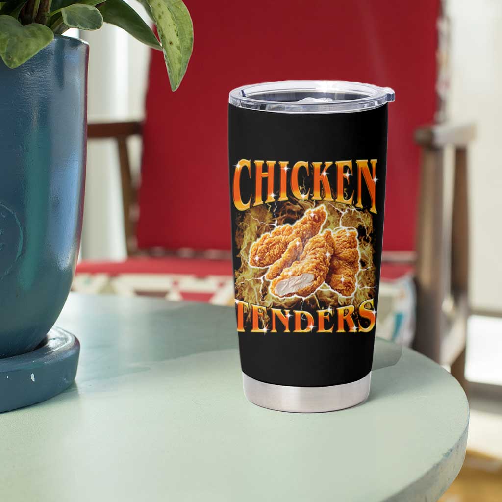 Funny Chicken Tenders Tumbler Cup Funny Foodie Vintage 90s Bootleg Rap