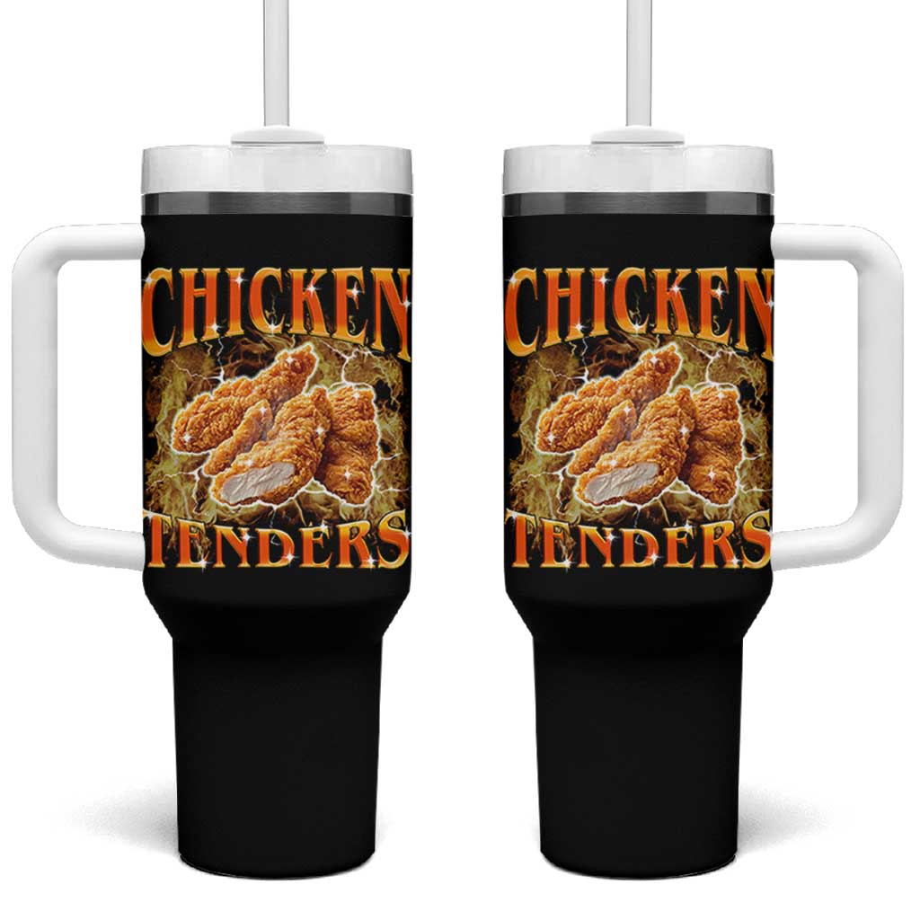 Funny Chicken Tenders Tumbler With Handle Funny Foodie Vintage 90s Bootleg Rap