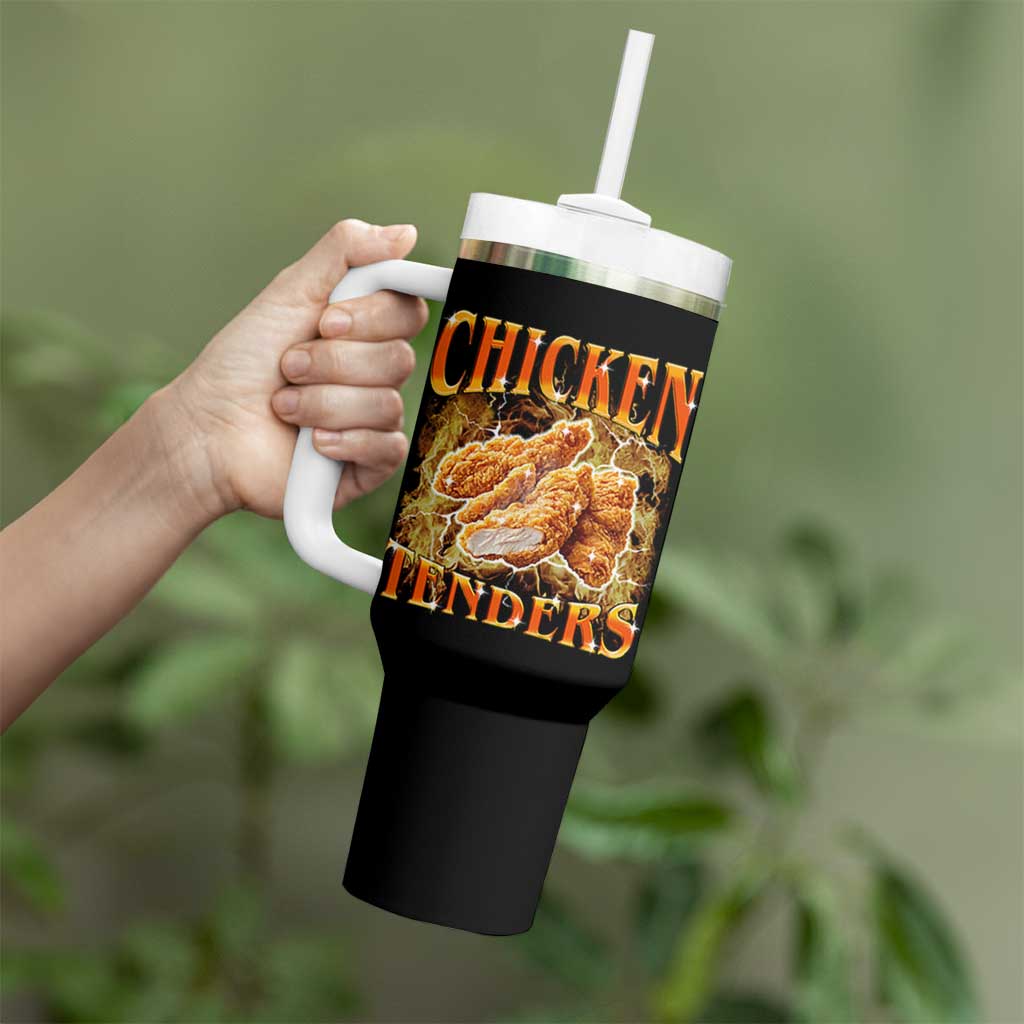 Funny Chicken Tenders Tumbler With Handle Funny Foodie Vintage 90s Bootleg Rap