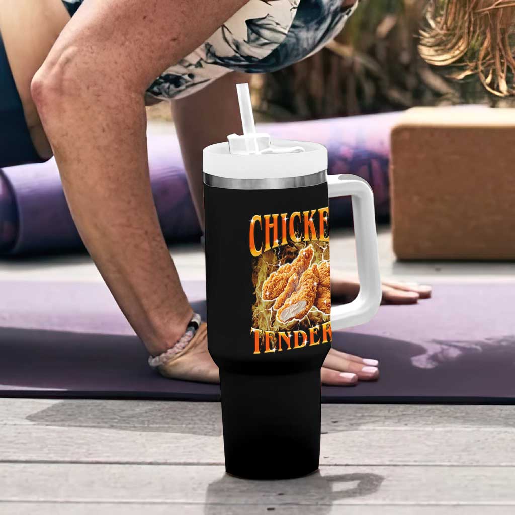 Funny Chicken Tenders Tumbler With Handle Funny Foodie Vintage 90s Bootleg Rap