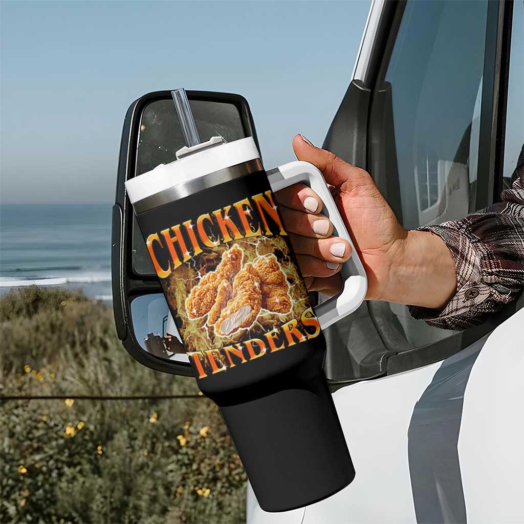 Funny Chicken Tenders Tumbler With Handle Funny Foodie Vintage 90s Bootleg Rap
