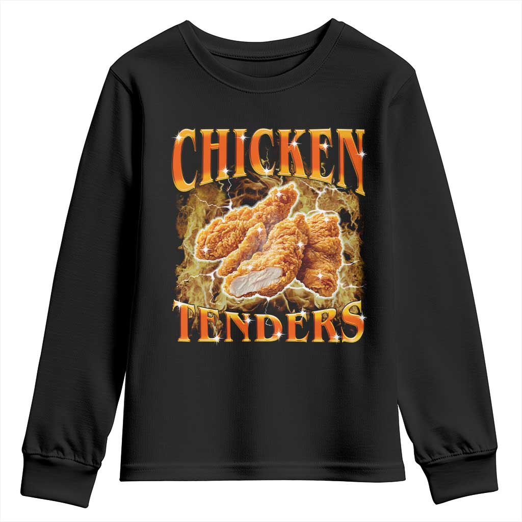 Funny Chicken Tenders Youth Sweatshirt Funny Foodie Vintage 90s Bootleg Rap