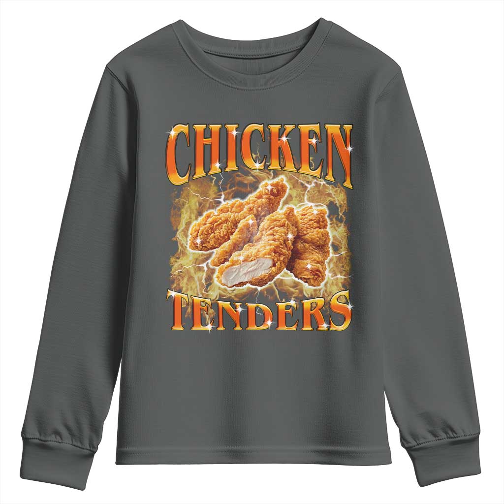 Funny Chicken Tenders Youth Sweatshirt Funny Foodie Vintage 90s Bootleg Rap