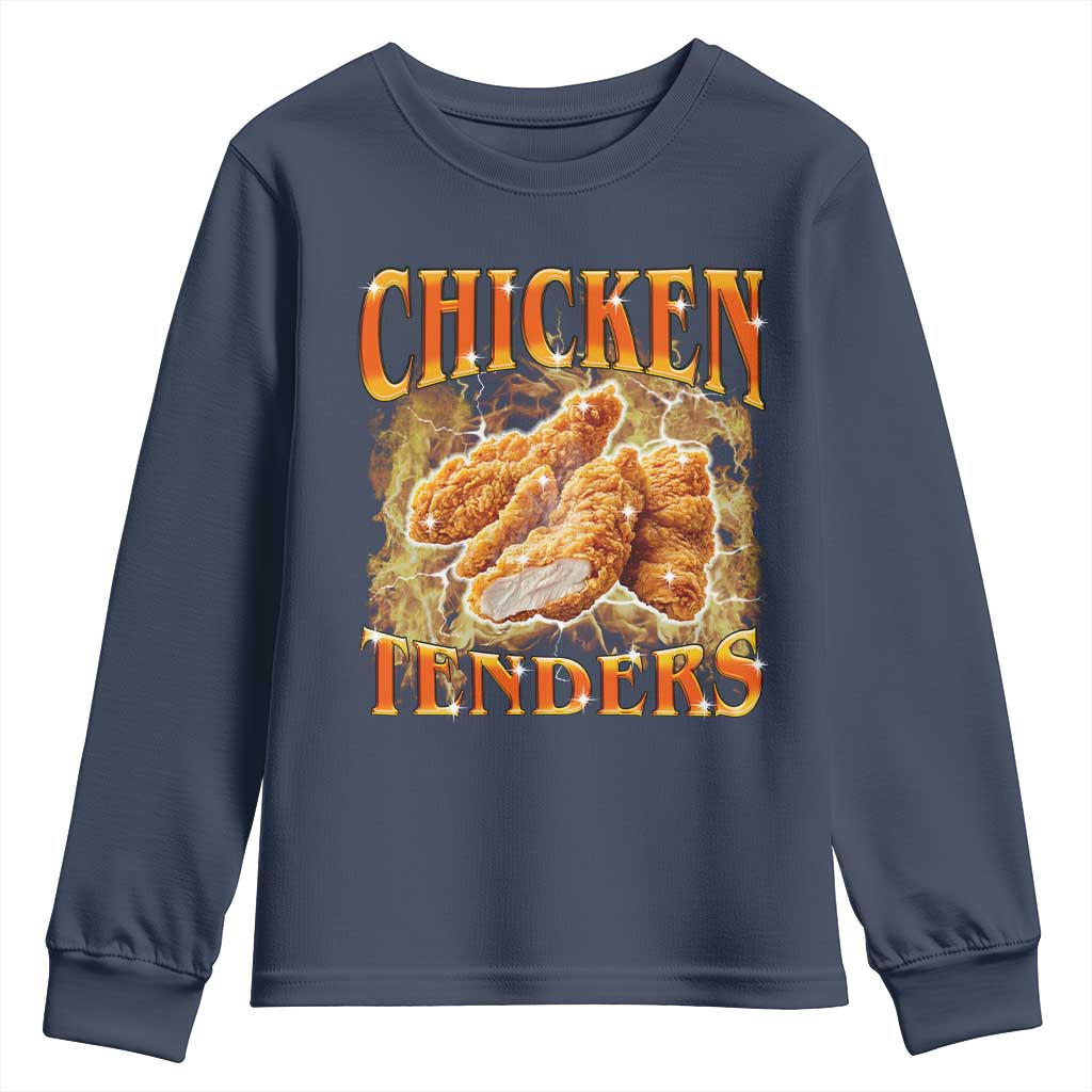 Funny Chicken Tenders Youth Sweatshirt Funny Foodie Vintage 90s Bootleg Rap