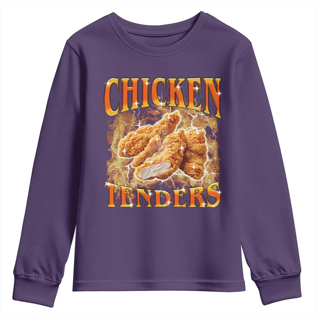 Funny Chicken Tenders Youth Sweatshirt Funny Foodie Vintage 90s Bootleg Rap