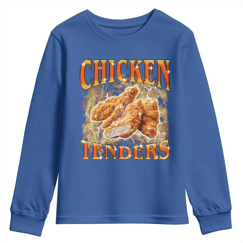Funny Chicken Tenders Youth Sweatshirt Funny Foodie Vintage 90s Bootleg Rap