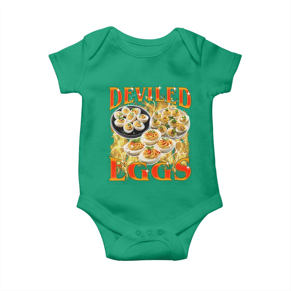Deviled Eggs Baby Onesie Vintage 90s Thanksgiving Funny Foodie Bootleg Graphic