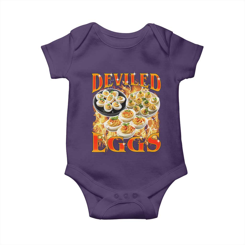 Deviled Eggs Baby Onesie Vintage 90s Thanksgiving Funny Foodie Bootleg Graphic