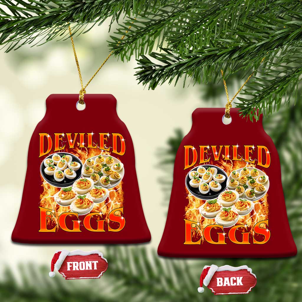 Deviled Eggs Ceramic Ornament Vintage 90s Thanksgiving Funny Foodie Bootleg Graphic