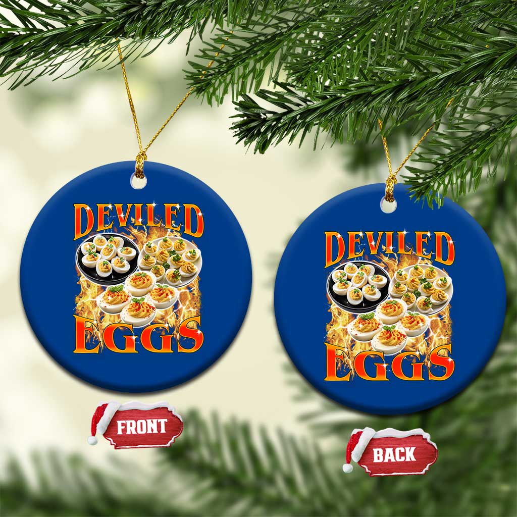 Deviled Eggs Ceramic Ornament Vintage 90s Thanksgiving Funny Foodie Bootleg Graphic