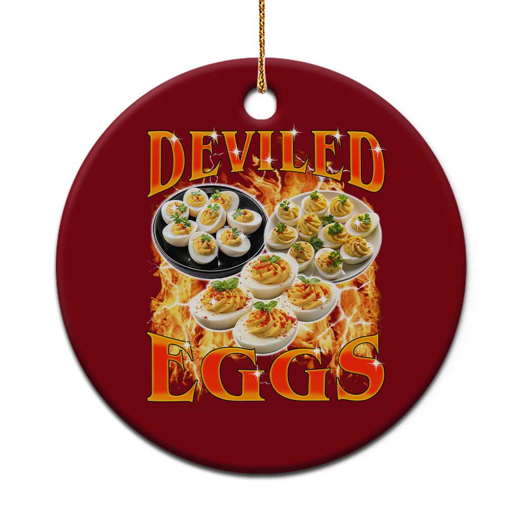 Deviled Eggs Ceramic Ornament Vintage 90s Thanksgiving Funny Foodie Bootleg Graphic