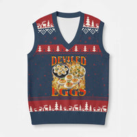 Deviled Eggs V-Neck Knit Sweater Vest Vintage 90s Thanksgiving Funny Foodie Bootleg Graphic