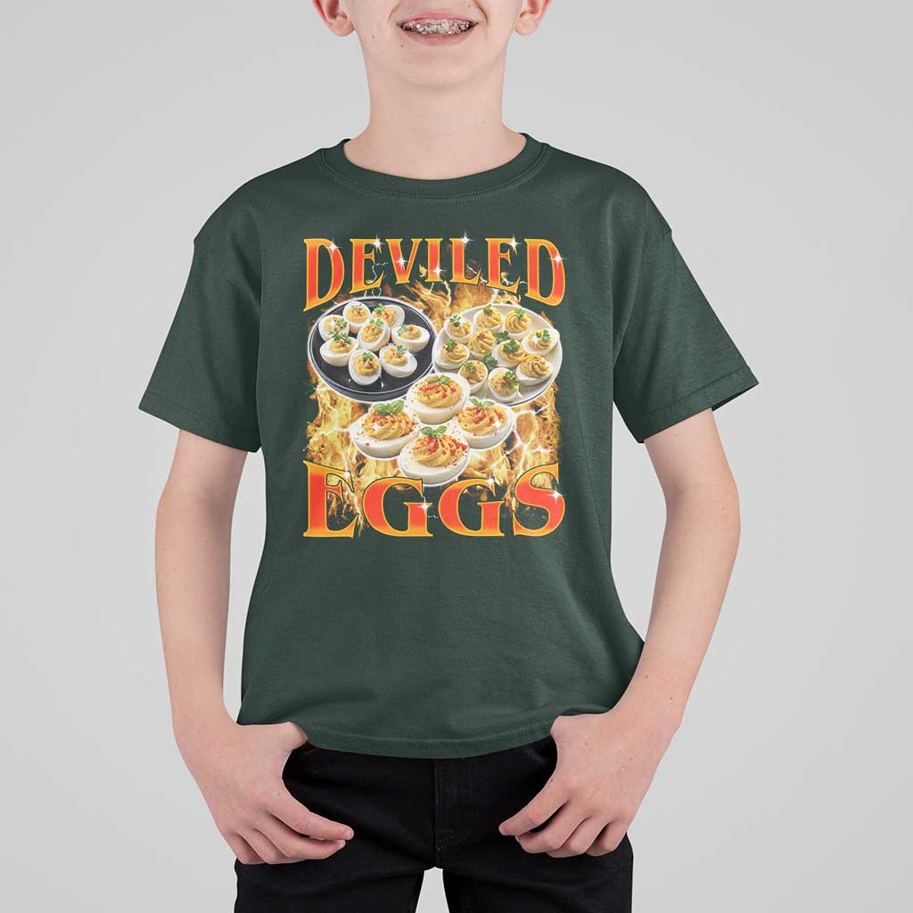 Deviled Eggs T Shirt For Kid Vintage 90s Thanksgiving Funny Foodie Bootleg Graphic