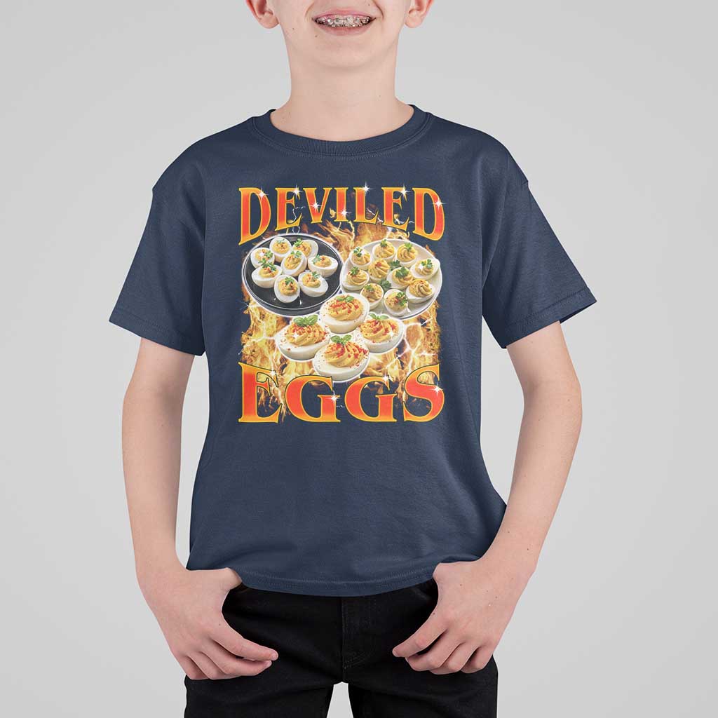 Deviled Eggs T Shirt For Kid Vintage 90s Thanksgiving Funny Foodie Bootleg Graphic